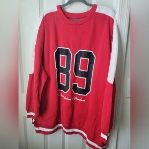 Red Sweater with Number Design